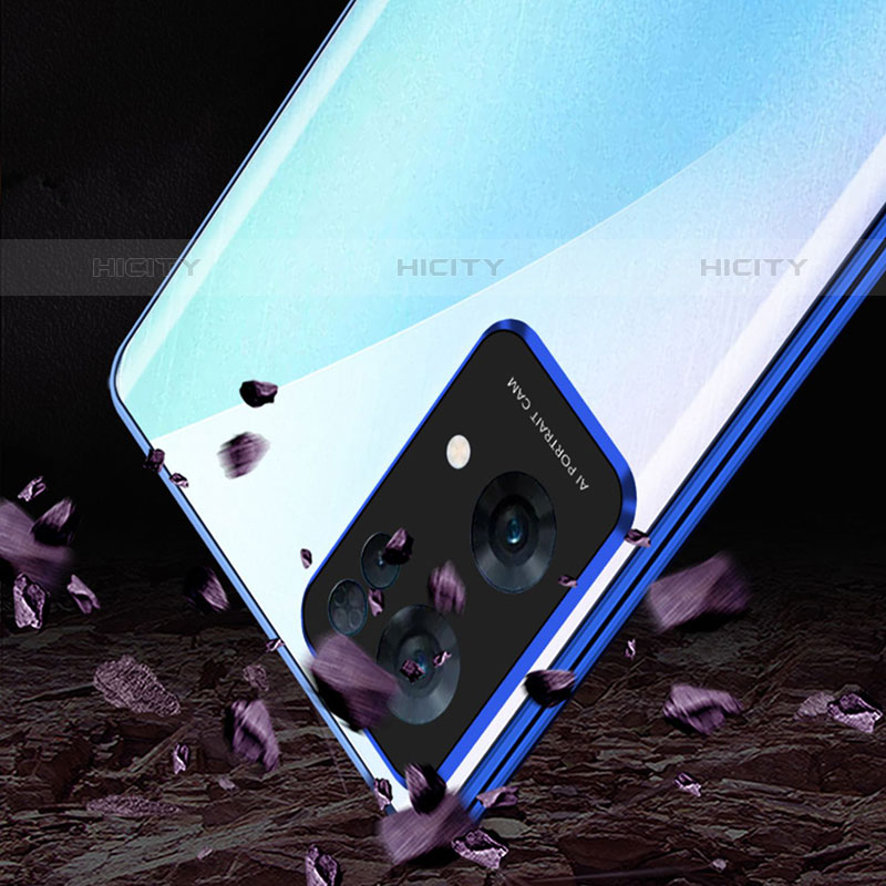 Funda Bumper Lujo Marco de Aluminio Espejo 360 Grados Carcasa P02 para Oppo Reno7 Pro 5G