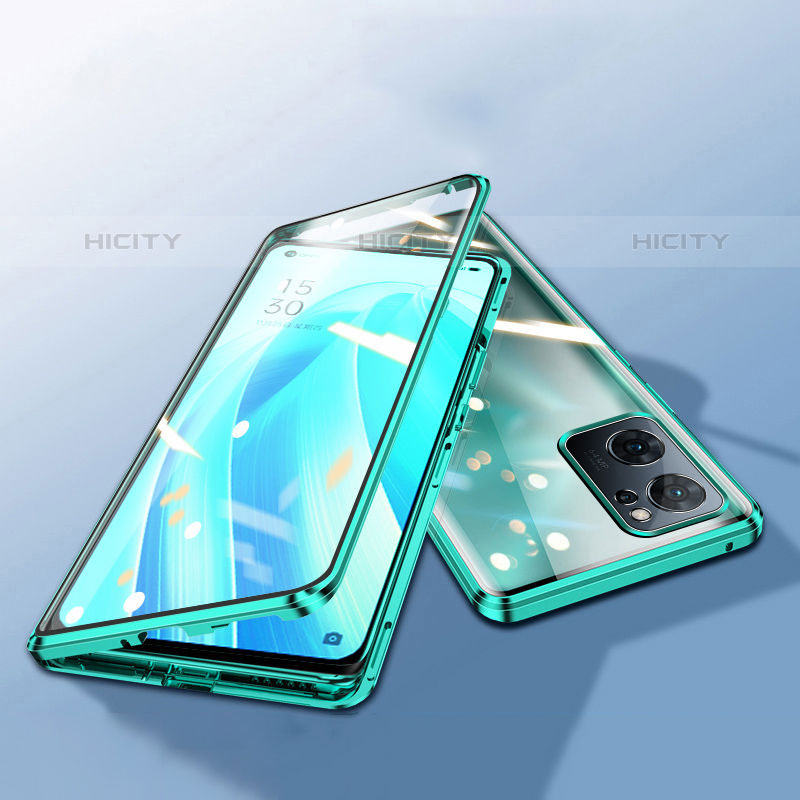 Funda Bumper Lujo Marco de Aluminio Espejo 360 Grados Carcasa P02 para Oppo Reno7 Pro 5G