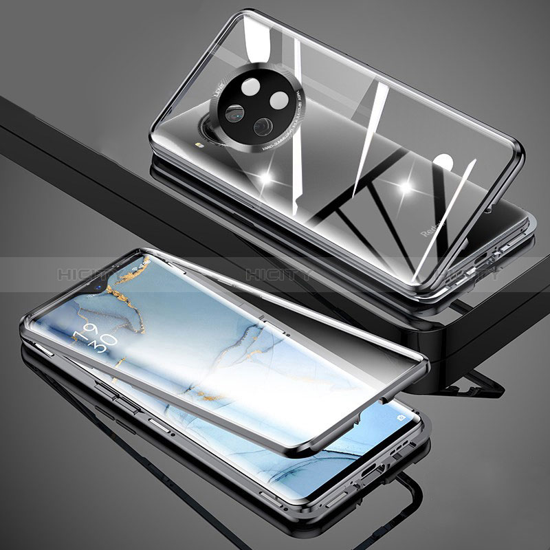 Funda Bumper Lujo Marco de Aluminio Espejo 360 Grados Carcasa P02 para Xiaomi Mi 10T Lite 5G Negro