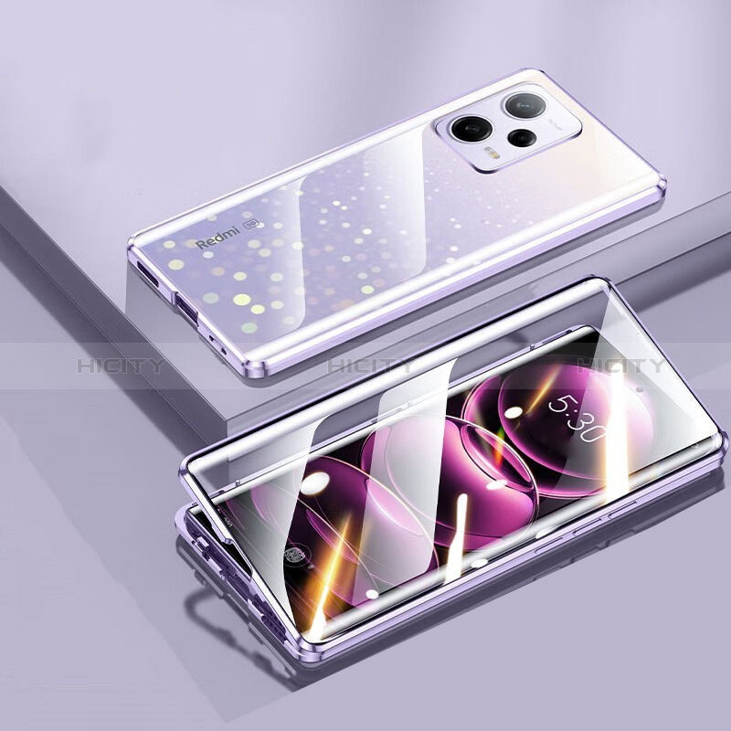 Funda Bumper Lujo Marco de Aluminio Espejo 360 Grados Carcasa P02 para Xiaomi Redmi Note 12 Pro 5G