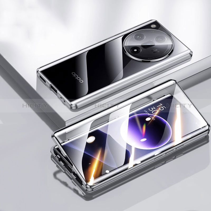Funda Bumper Lujo Marco de Aluminio Espejo 360 Grados Carcasa P03 para Oppo Find X7 Ultra 5G