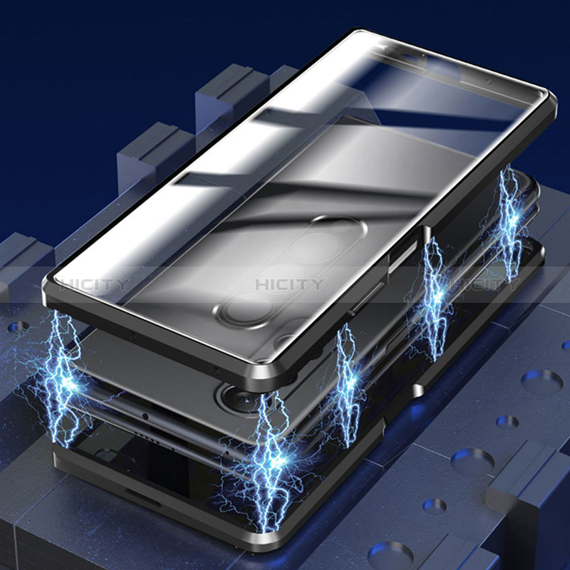 Funda Bumper Lujo Marco de Aluminio Espejo 360 Grados Carcasa P04 para Samsung Galaxy Z Fold3 5G