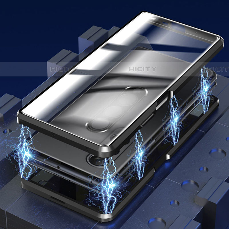 Funda Bumper Lujo Marco de Aluminio Espejo 360 Grados Carcasa P04 para Samsung Galaxy Z Fold4 5G
