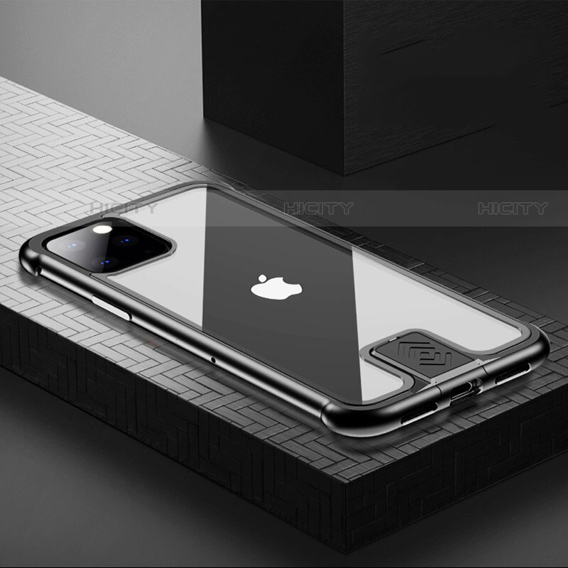 Funda Bumper Lujo Marco de Aluminio Espejo 360 Grados Carcasa para Apple iPhone 11 Pro Max Negro