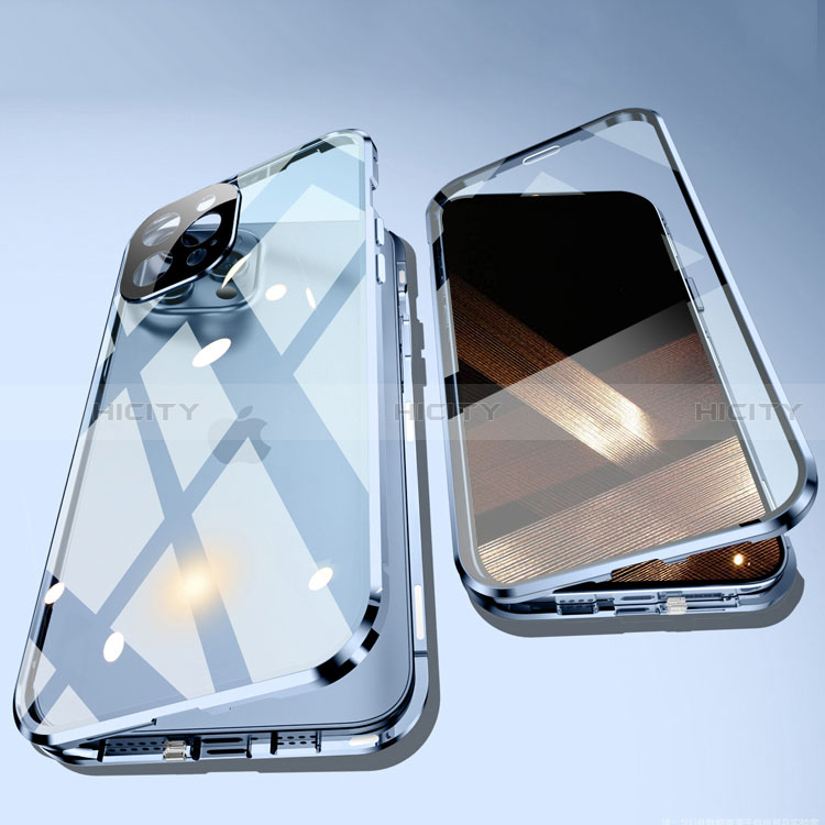 Funda Bumper Lujo Marco de Aluminio Espejo 360 Grados Carcasa para Apple iPhone 14 Pro