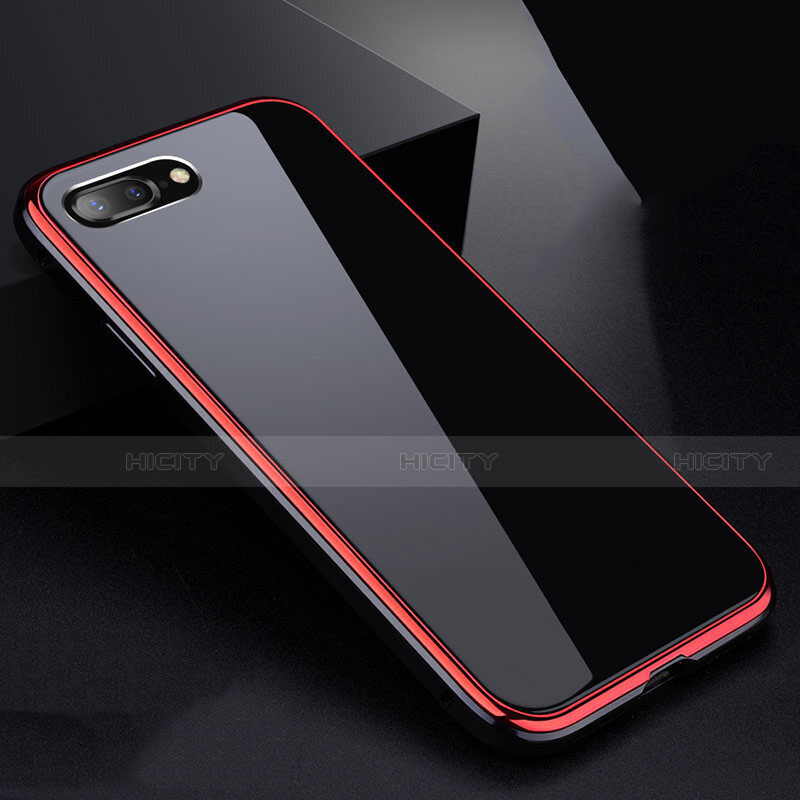 Funda Bumper Lujo Marco de Aluminio Espejo 360 Grados Carcasa para Apple iPhone 8 Plus Rojo