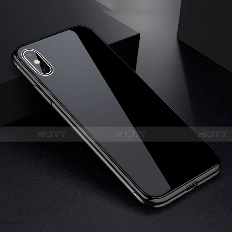 Funda Bumper Lujo Marco de Aluminio Espejo 360 Grados Carcasa para Apple iPhone Xs Negro