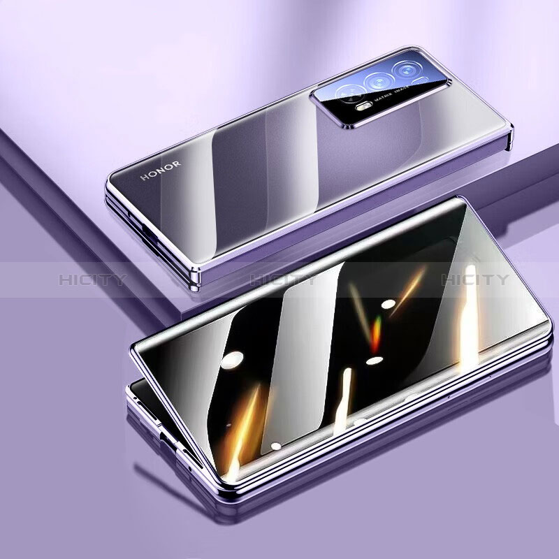 Funda Bumper Lujo Marco de Aluminio Espejo 360 Grados Carcasa para Huawei Honor Magic V2 Ultimate 5G