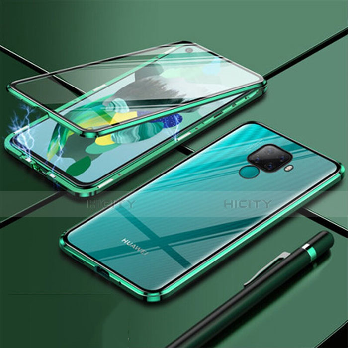 Funda Bumper Lujo Marco de Aluminio Espejo 360 Grados Carcasa para Huawei Mate 30 Lite Verde