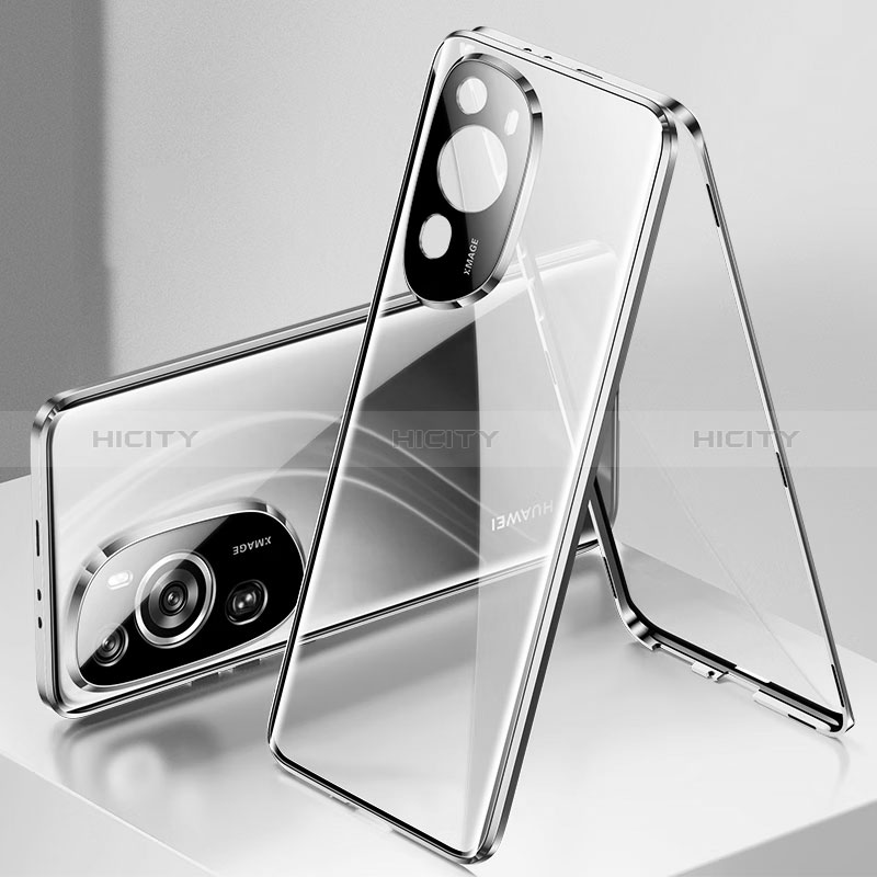 Funda Bumper Lujo Marco de Aluminio Espejo 360 Grados Carcasa para Huawei P60 Art