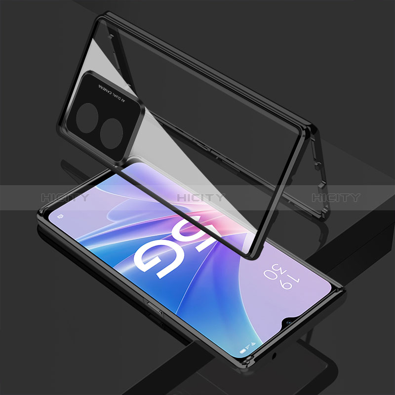 Funda Bumper Lujo Marco de Aluminio Espejo 360 Grados Carcasa para Oppo A78 5G