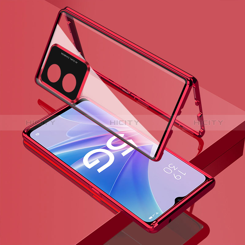 Funda Bumper Lujo Marco de Aluminio Espejo 360 Grados Carcasa para Oppo A78 5G