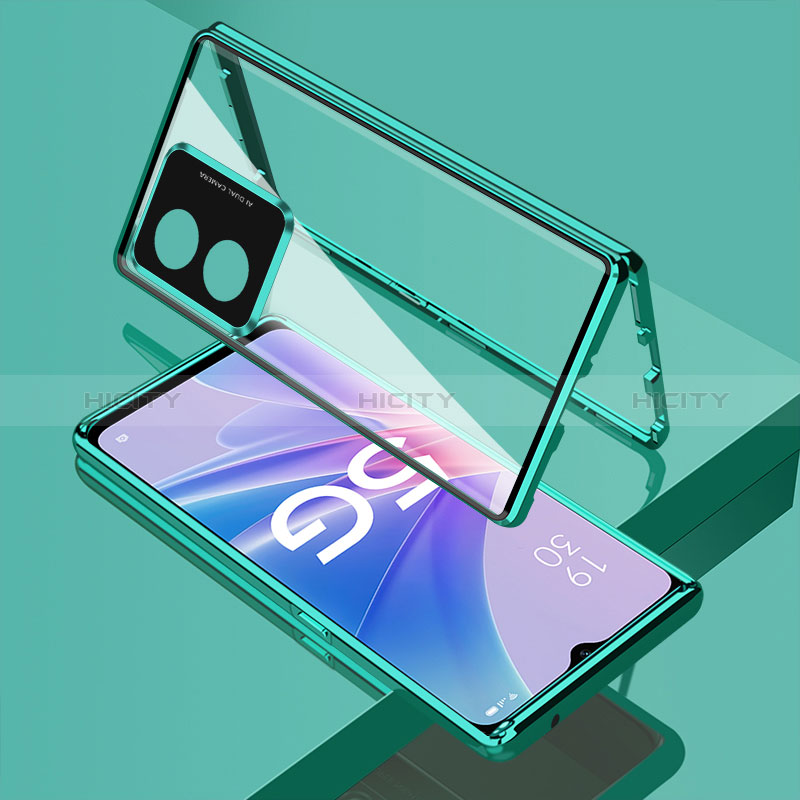 Funda Bumper Lujo Marco de Aluminio Espejo 360 Grados Carcasa para Oppo A78 5G