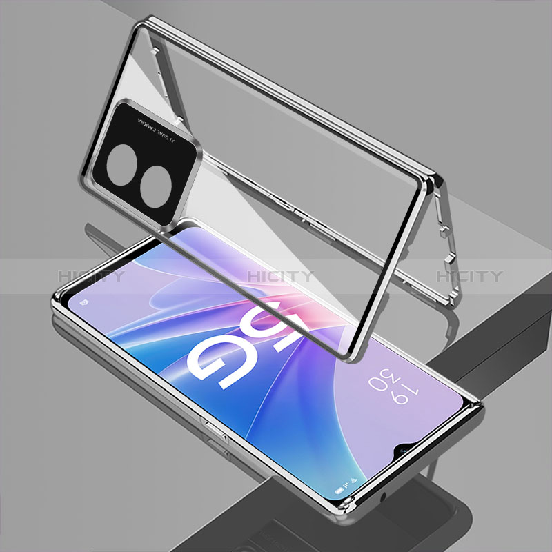 Funda Bumper Lujo Marco de Aluminio Espejo 360 Grados Carcasa para Oppo A97 5G