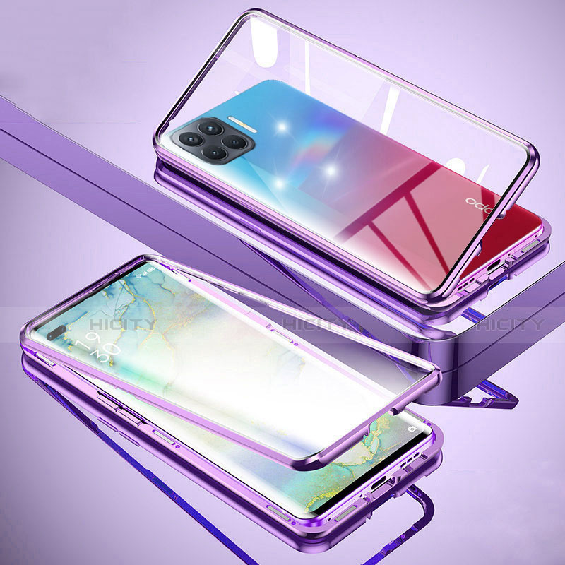 Funda Bumper Lujo Marco de Aluminio Espejo 360 Grados Carcasa para Oppo F17 Pro