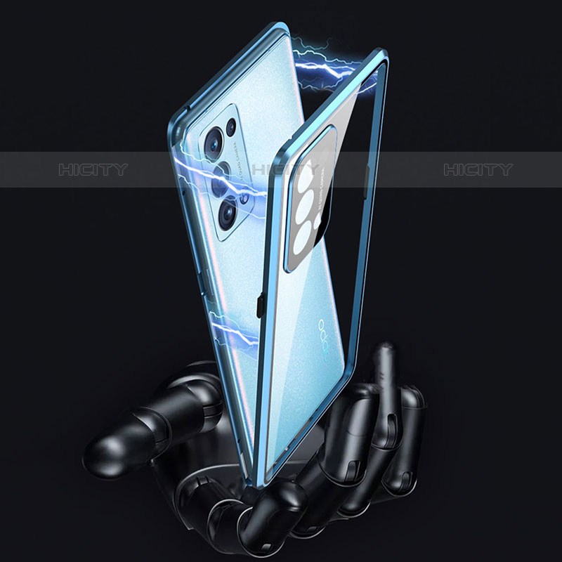 Funda Bumper Lujo Marco de Aluminio Espejo 360 Grados Carcasa para Oppo Reno6 Pro 5G