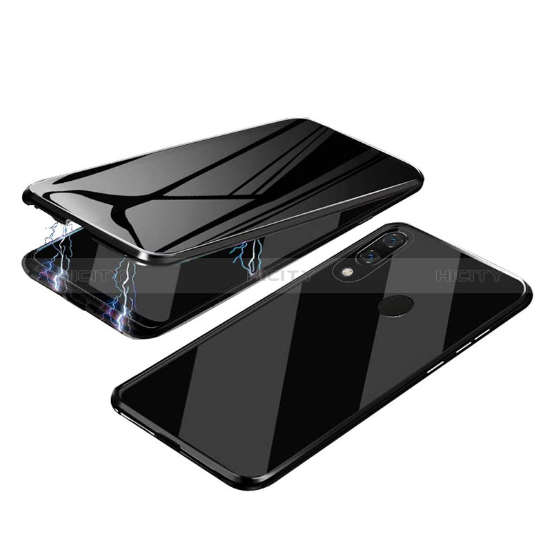 Funda Bumper Lujo Marco de Aluminio Espejo 360 Grados Carcasa para Samsung Galaxy A20 Negro