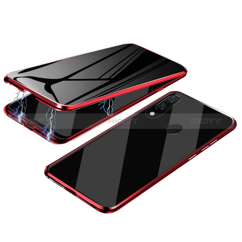 Funda Bumper Lujo Marco de Aluminio Espejo 360 Grados Carcasa para Samsung Galaxy A30 Rojo