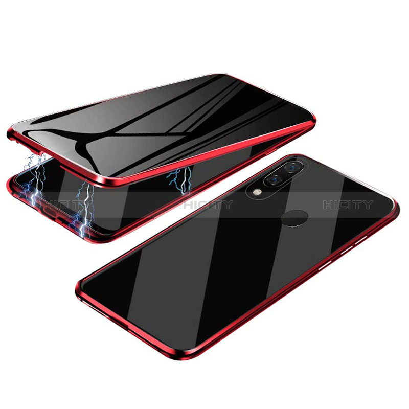 Funda Bumper Lujo Marco de Aluminio Espejo 360 Grados Carcasa para Samsung Galaxy M10S Rojo