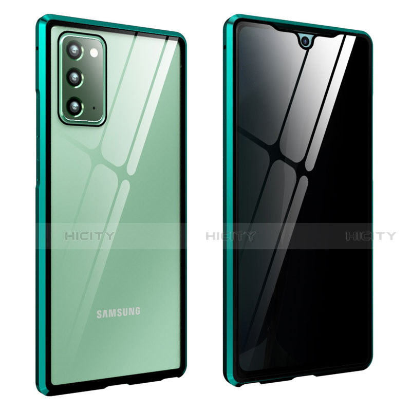 Funda Bumper Lujo Marco de Aluminio Espejo 360 Grados Carcasa para Samsung Galaxy Note 20 5G Verde