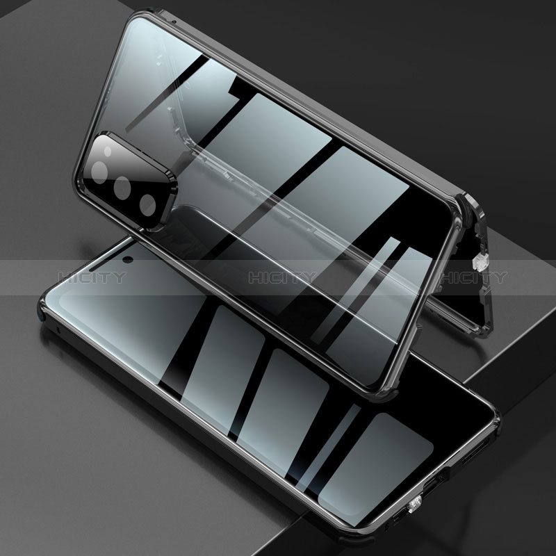 Funda Bumper Lujo Marco de Aluminio Espejo 360 Grados Carcasa para Samsung Galaxy S20 FE (2022) 5G Negro