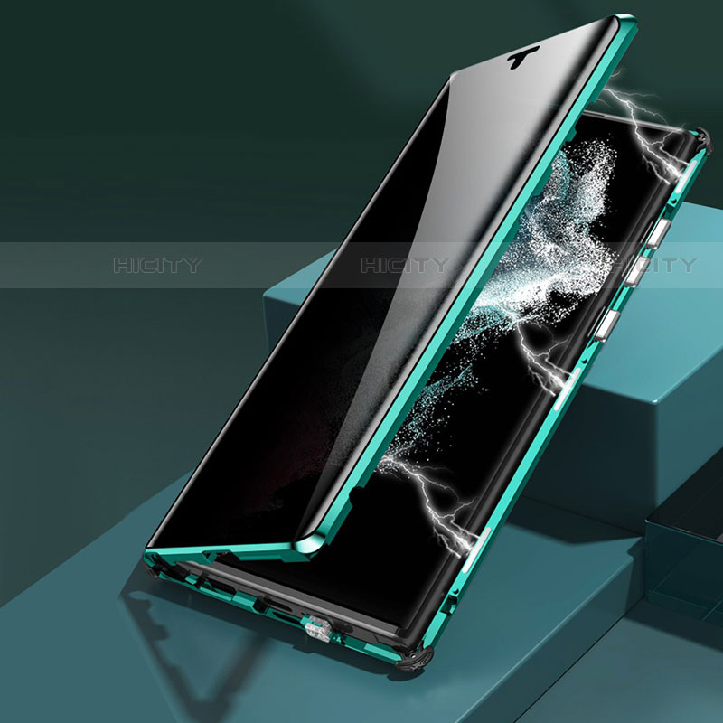 Funda Bumper Lujo Marco de Aluminio Espejo 360 Grados Carcasa para Samsung Galaxy S22 Ultra 5G