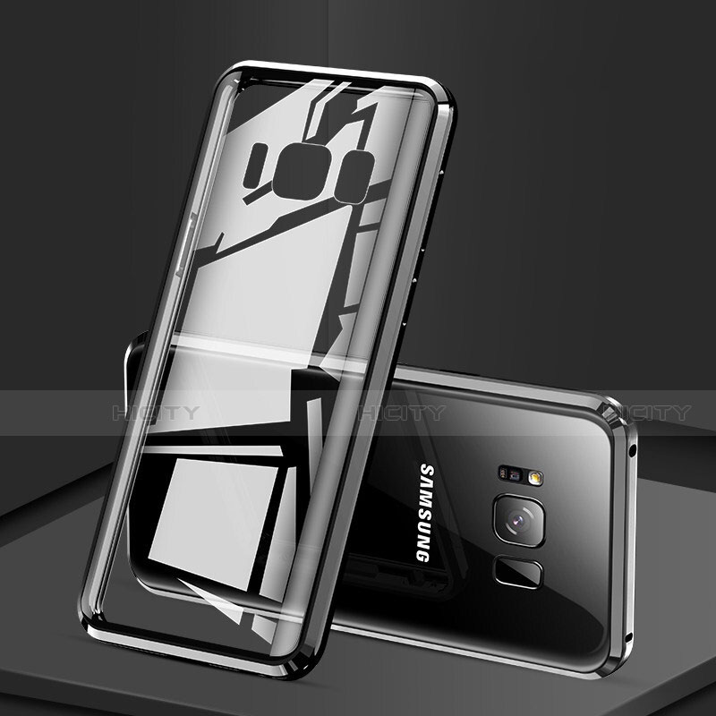Funda Bumper Lujo Marco de Aluminio Espejo 360 Grados Carcasa para Samsung Galaxy S8 Negro