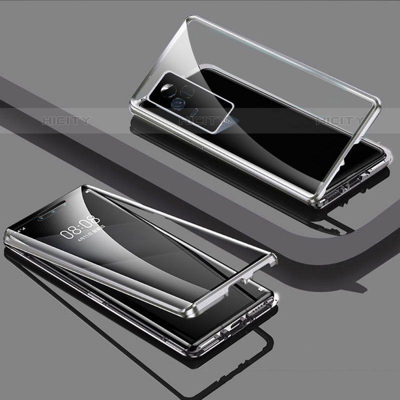 Funda Bumper Lujo Marco de Aluminio Espejo 360 Grados Carcasa para Vivo V21s 5G
