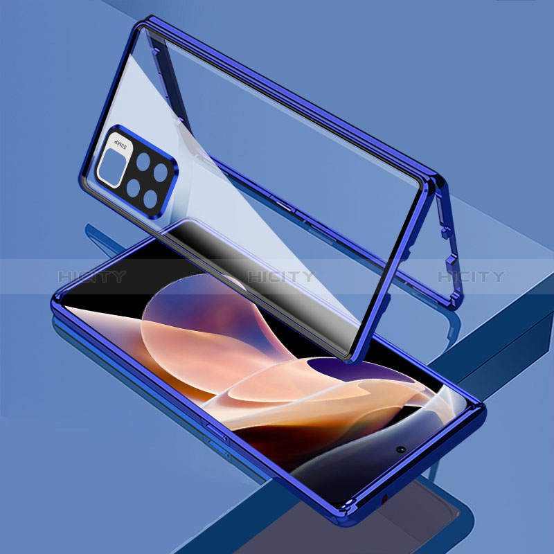 Funda Bumper Lujo Marco de Aluminio Espejo 360 Grados Carcasa para Xiaomi Mi 11i 5G (2022) Azul