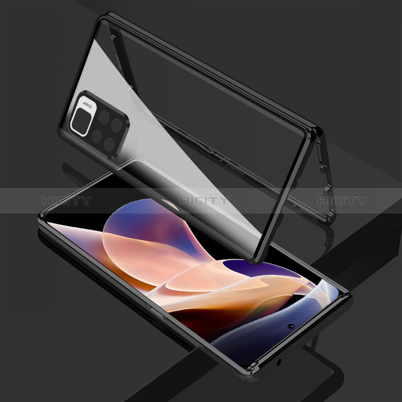 Funda Bumper Lujo Marco de Aluminio Espejo 360 Grados Carcasa para Xiaomi Mi 11i 5G (2022) Negro
