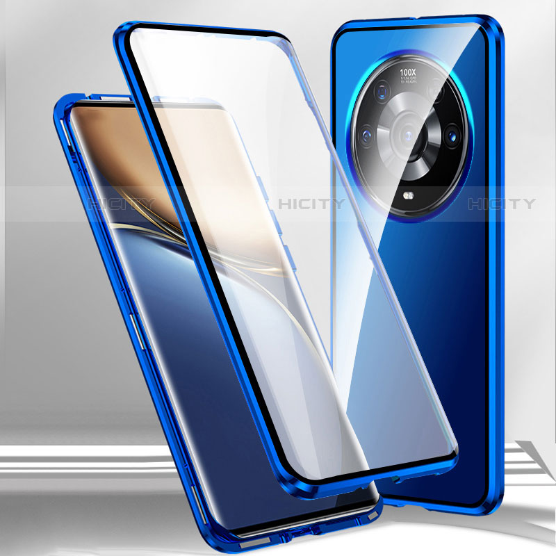 Funda Bumper Lujo Marco de Aluminio Espejo 360 Grados Carcasa para Xiaomi Mi 12 Ultra 5G Azul