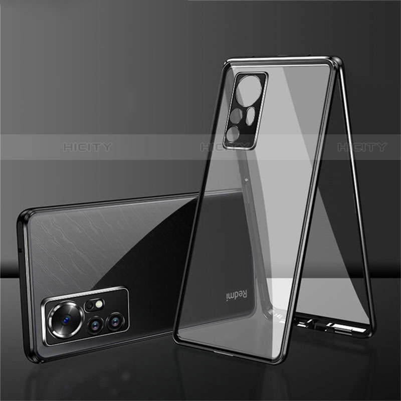 Funda Bumper Lujo Marco de Aluminio Espejo 360 Grados Carcasa para Xiaomi Mi 12S Pro 5G Negro