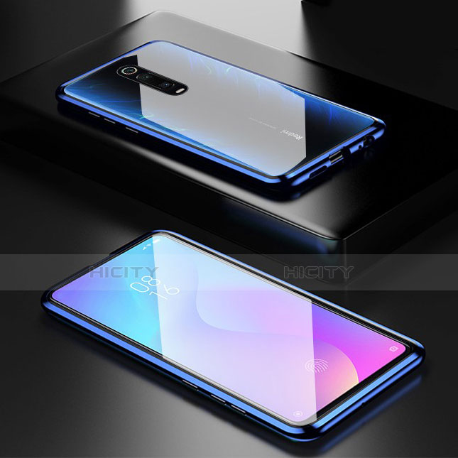 Funda Bumper Lujo Marco de Aluminio Espejo 360 Grados Carcasa para Xiaomi Redmi K20 Azul