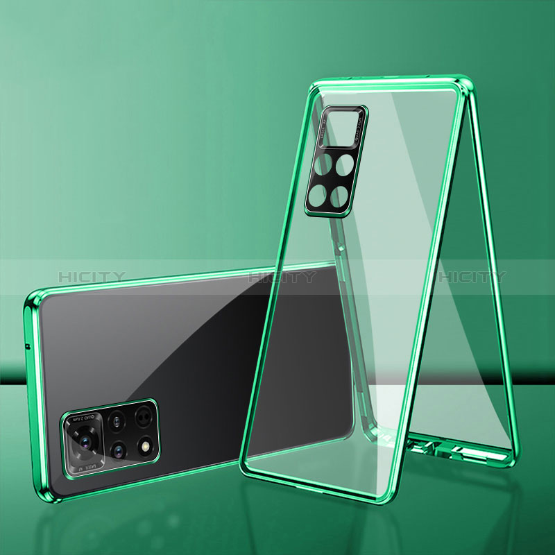 Funda Bumper Lujo Marco de Aluminio Espejo 360 Grados Carcasa para Xiaomi Redmi Note 11 4G (2022) Verde