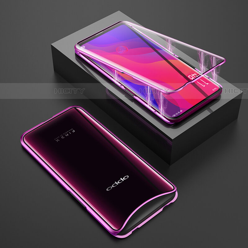 Funda Bumper Lujo Marco de Aluminio Espejo 360 Grados Carcasa T01 para Oppo Find X Super Flash Edition