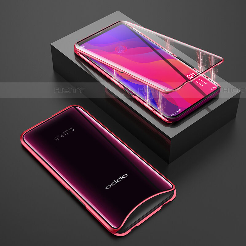 Funda Bumper Lujo Marco de Aluminio Espejo 360 Grados Carcasa T01 para Oppo Find X Super Flash Edition