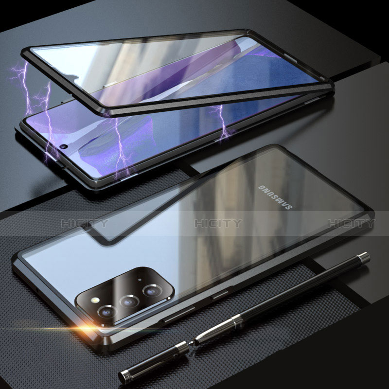 Funda Bumper Lujo Marco de Aluminio Espejo 360 Grados Carcasa T01 para Samsung Galaxy Note 20 5G Negro