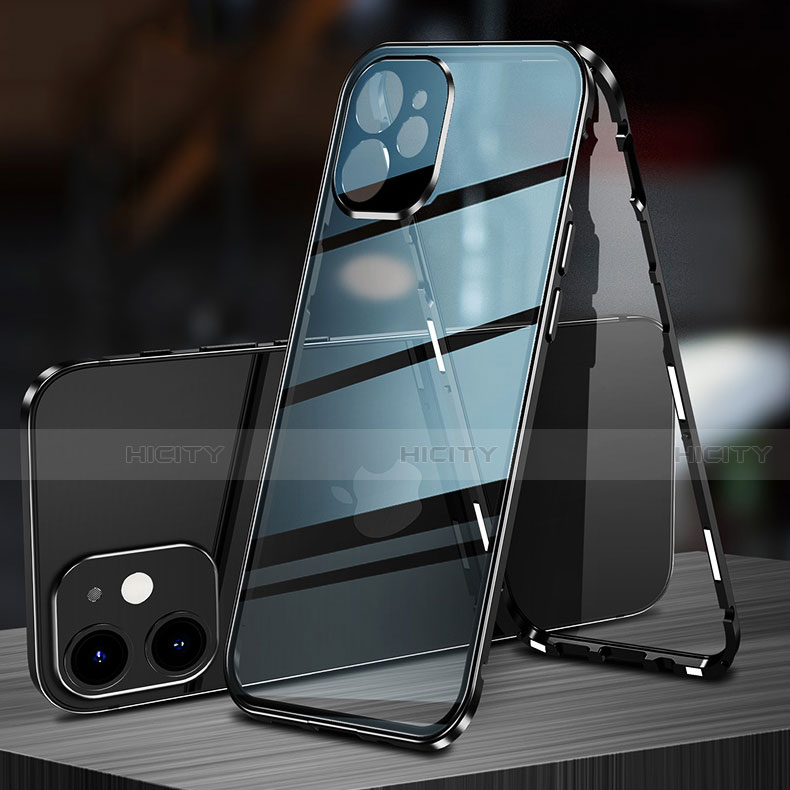 Funda Bumper Lujo Marco de Aluminio Espejo 360 Grados Carcasa T02 para Apple iPhone 12