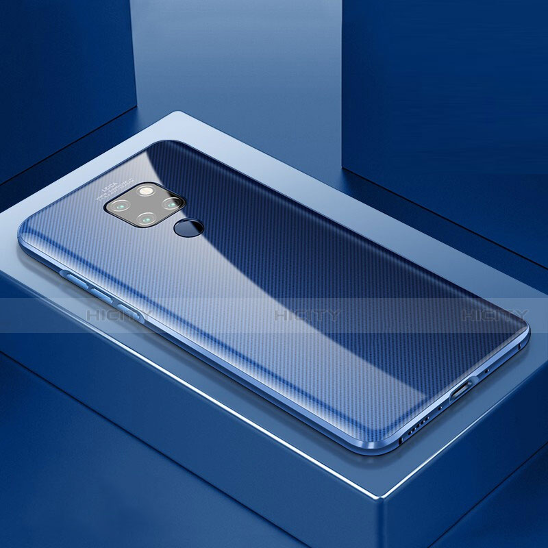 Funda Bumper Lujo Marco de Aluminio Espejo 360 Grados Carcasa T02 para Huawei Mate 20 Azul