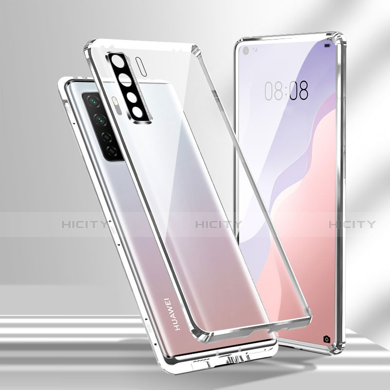 Funda Bumper Lujo Marco de Aluminio Espejo 360 Grados Carcasa T02 para Huawei Nova 7 SE 5G