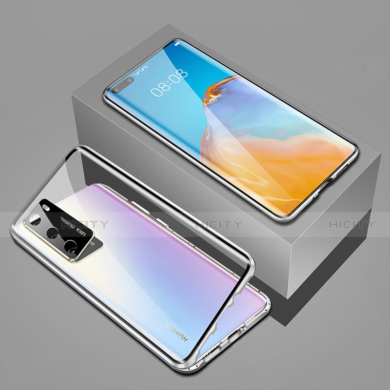 Funda Bumper Lujo Marco de Aluminio Espejo 360 Grados Carcasa T02 para Huawei P40