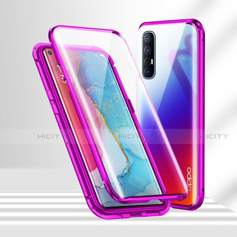 Funda Bumper Lujo Marco de Aluminio Espejo 360 Grados Carcasa T02 para Oppo Find X2 Neo