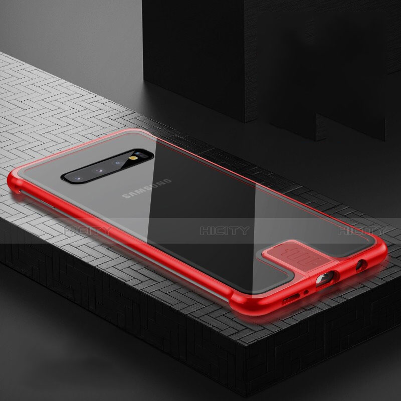 Funda Bumper Lujo Marco de Aluminio Espejo 360 Grados Carcasa T02 para Samsung Galaxy S10 5G Rojo