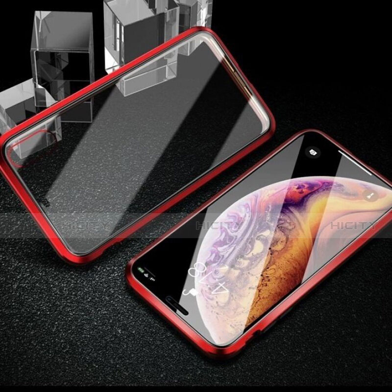 Funda Bumper Lujo Marco de Aluminio Espejo 360 Grados Carcasa T02 para Xiaomi Mi A3 Rojo