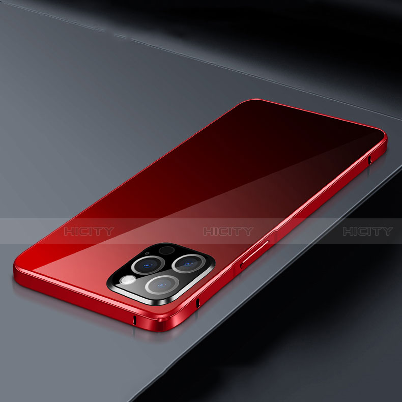 Funda Bumper Lujo Marco de Aluminio Espejo 360 Grados Carcasa T03 para Apple iPhone 12 Pro