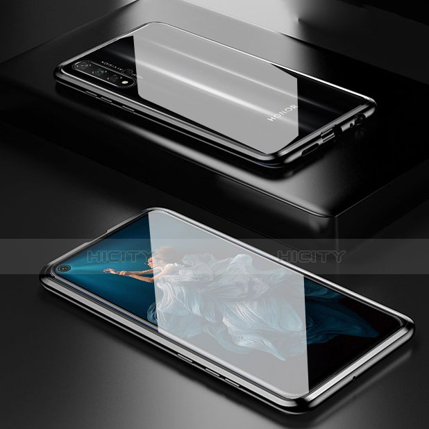 Funda Bumper Lujo Marco de Aluminio Espejo 360 Grados Carcasa T03 para Huawei Honor 20 Negro