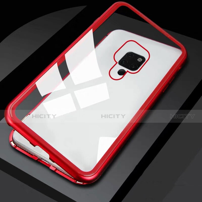 Funda Bumper Lujo Marco de Aluminio Espejo 360 Grados Carcasa T03 para Huawei Mate 20 Rojo