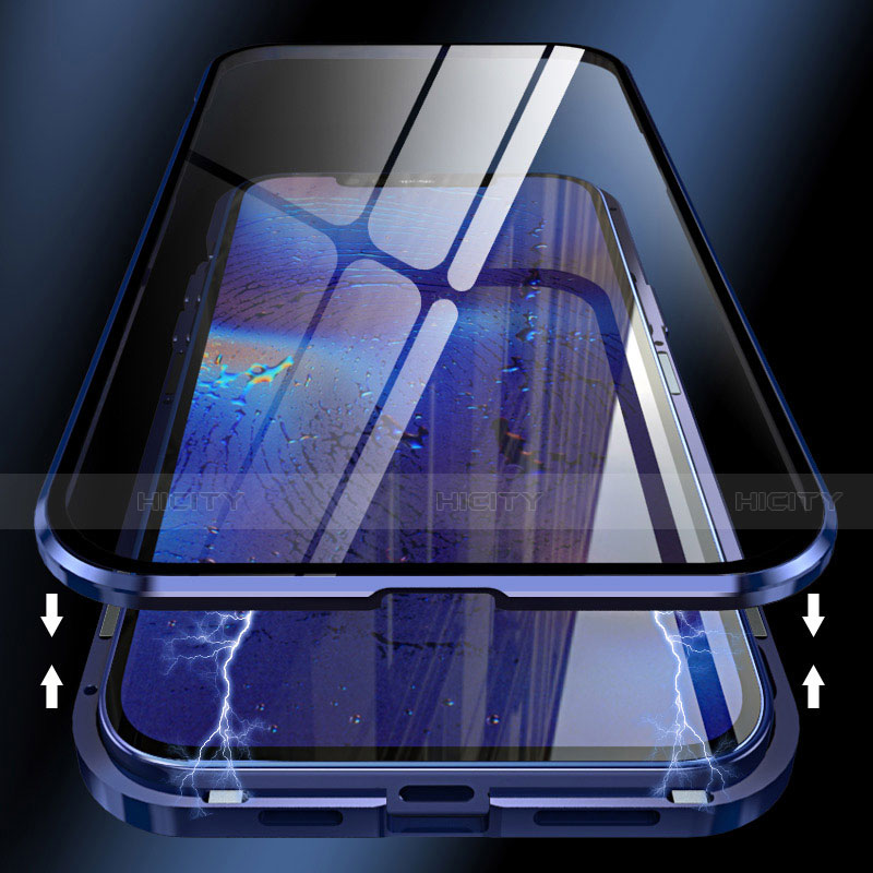 Funda Bumper Lujo Marco de Aluminio Espejo 360 Grados Carcasa T04 para Apple iPhone 12 Pro Max