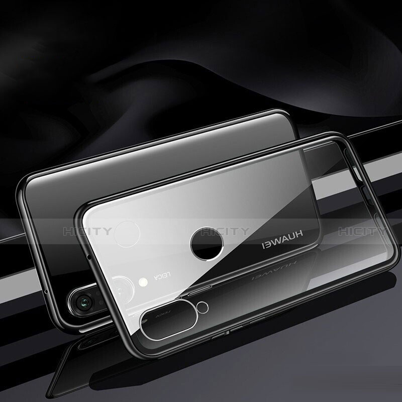 Funda Bumper Lujo Marco de Aluminio Espejo 360 Grados Carcasa T04 para Huawei P30 Lite Negro