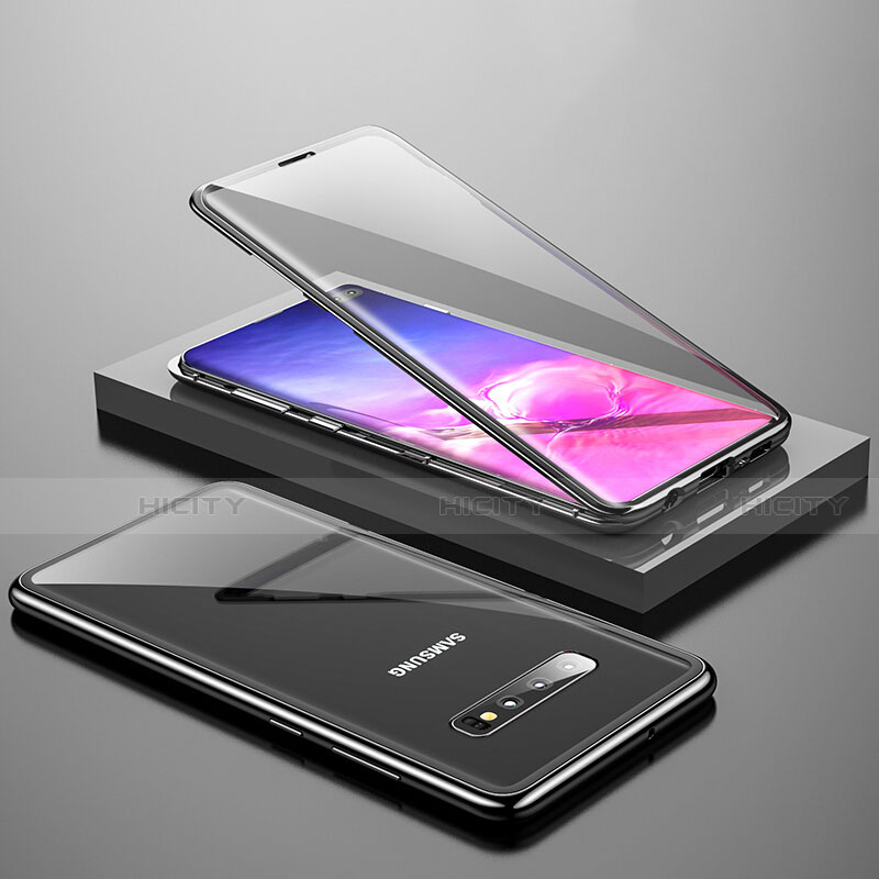 Funda Bumper Lujo Marco de Aluminio Espejo 360 Grados Carcasa T04 para Samsung Galaxy S10 5G Negro